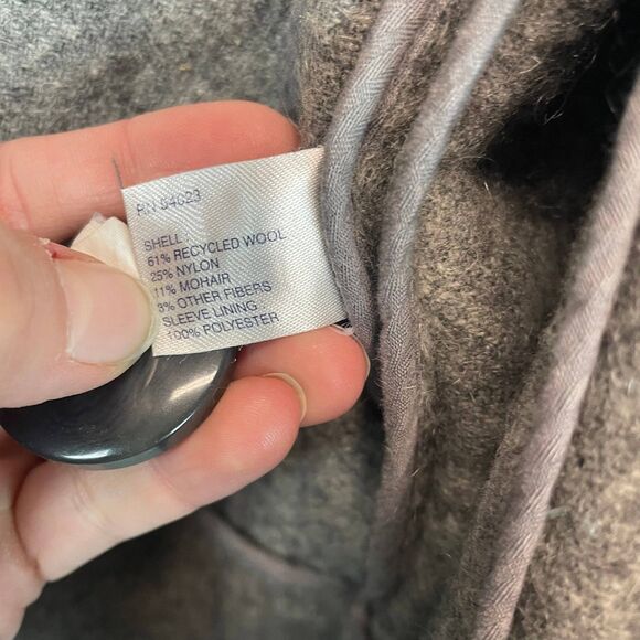 GAP Peacoat Jacket Women’s Size M Gray Double Breasted Pocket Wool Blend - Picture 9 of 12
